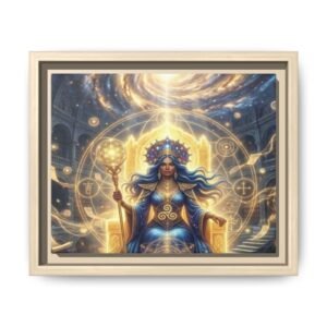 The Celestial Keeper— Golden Mystic Goddess Wall Art