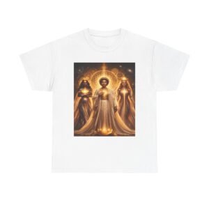 The Trinity of Inner Power — Golden Divine Feminine Art Tee