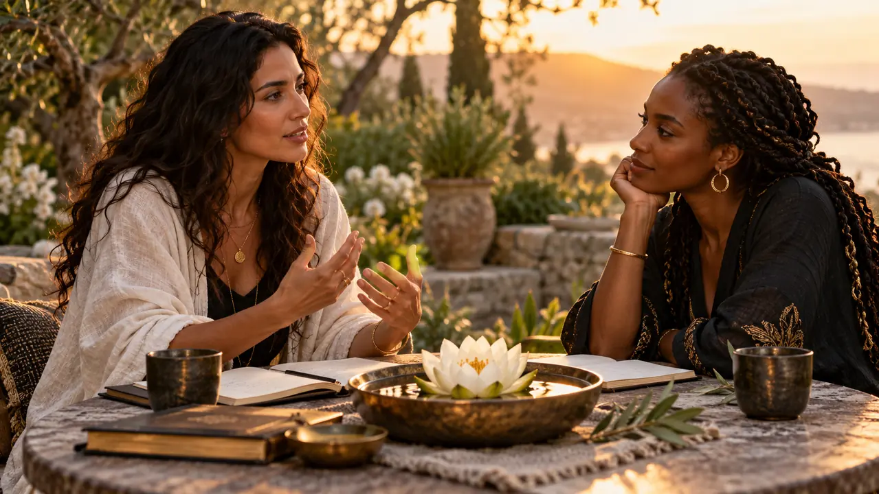 Women gathering in sacred connection as awareness awakens