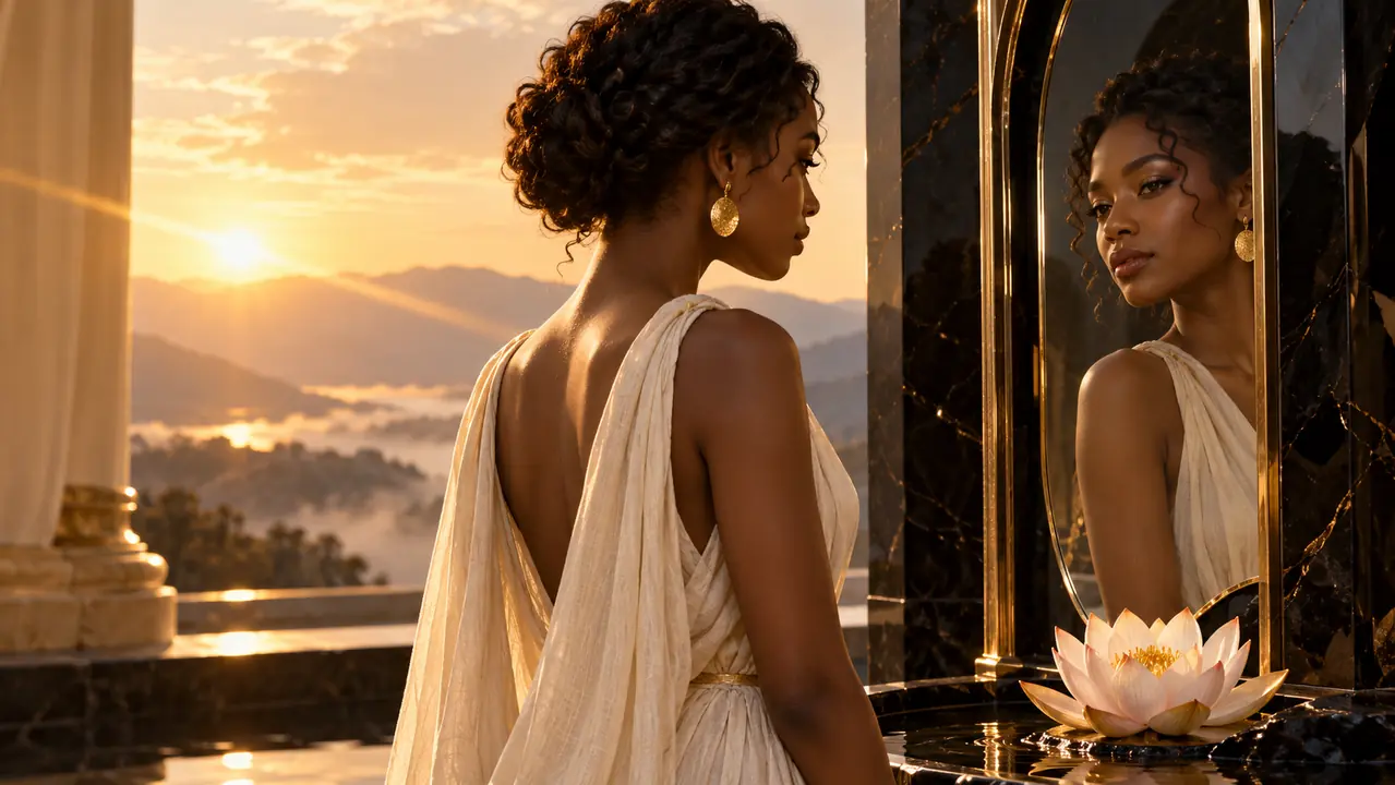 A goddess reflecting on awakening and her higher self