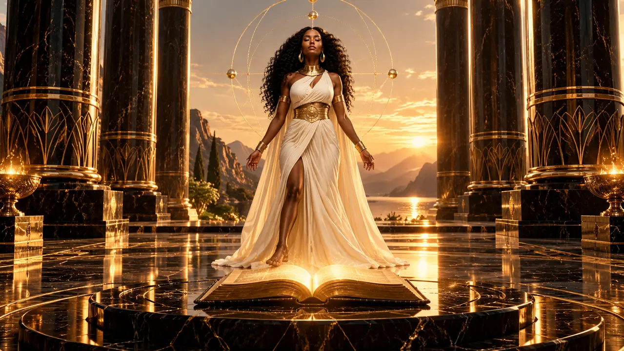 A luminous goddess honoring her inherent worth for Foundation Texts